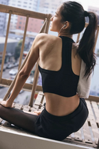 all clear v neck cami in black