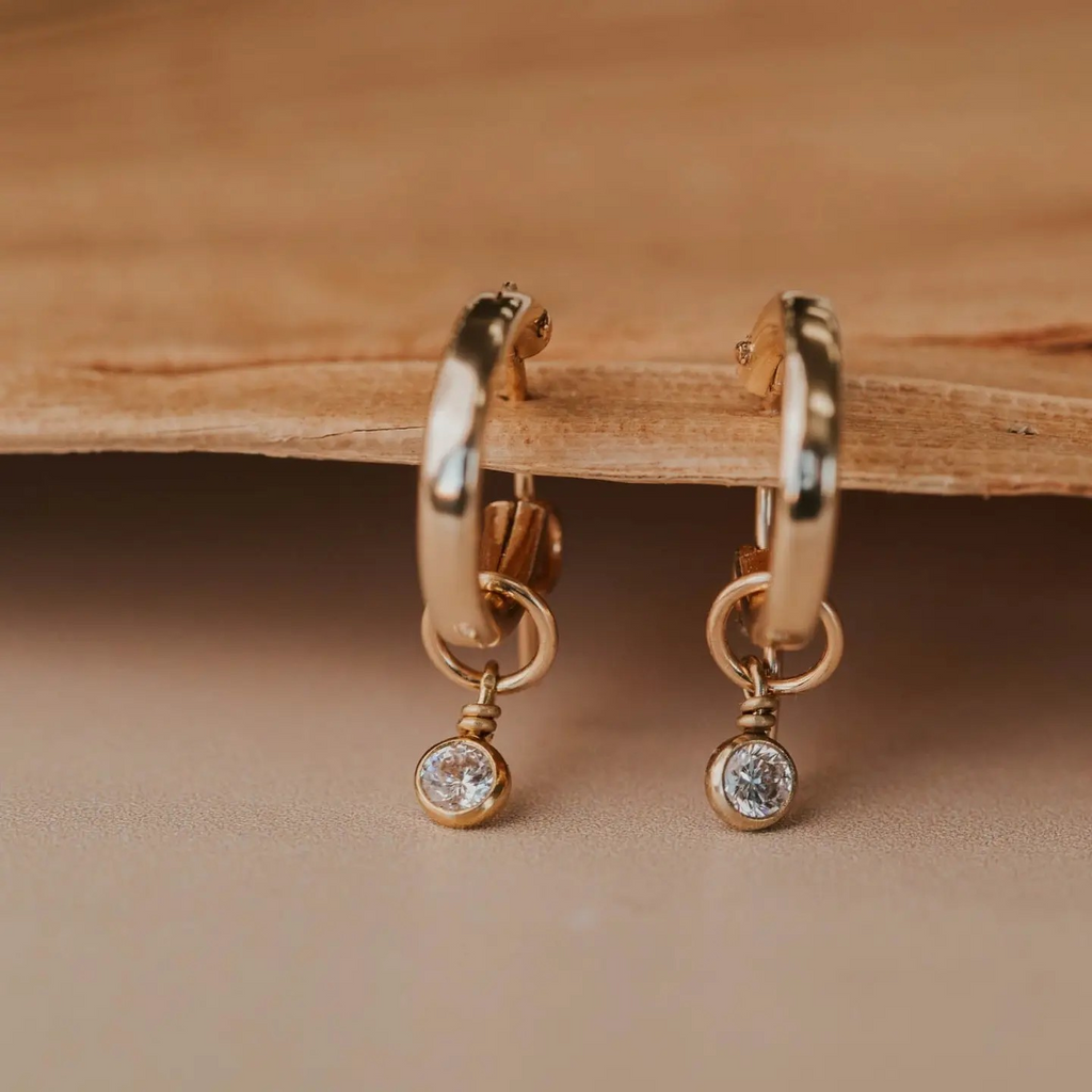 solitaire hoop charms