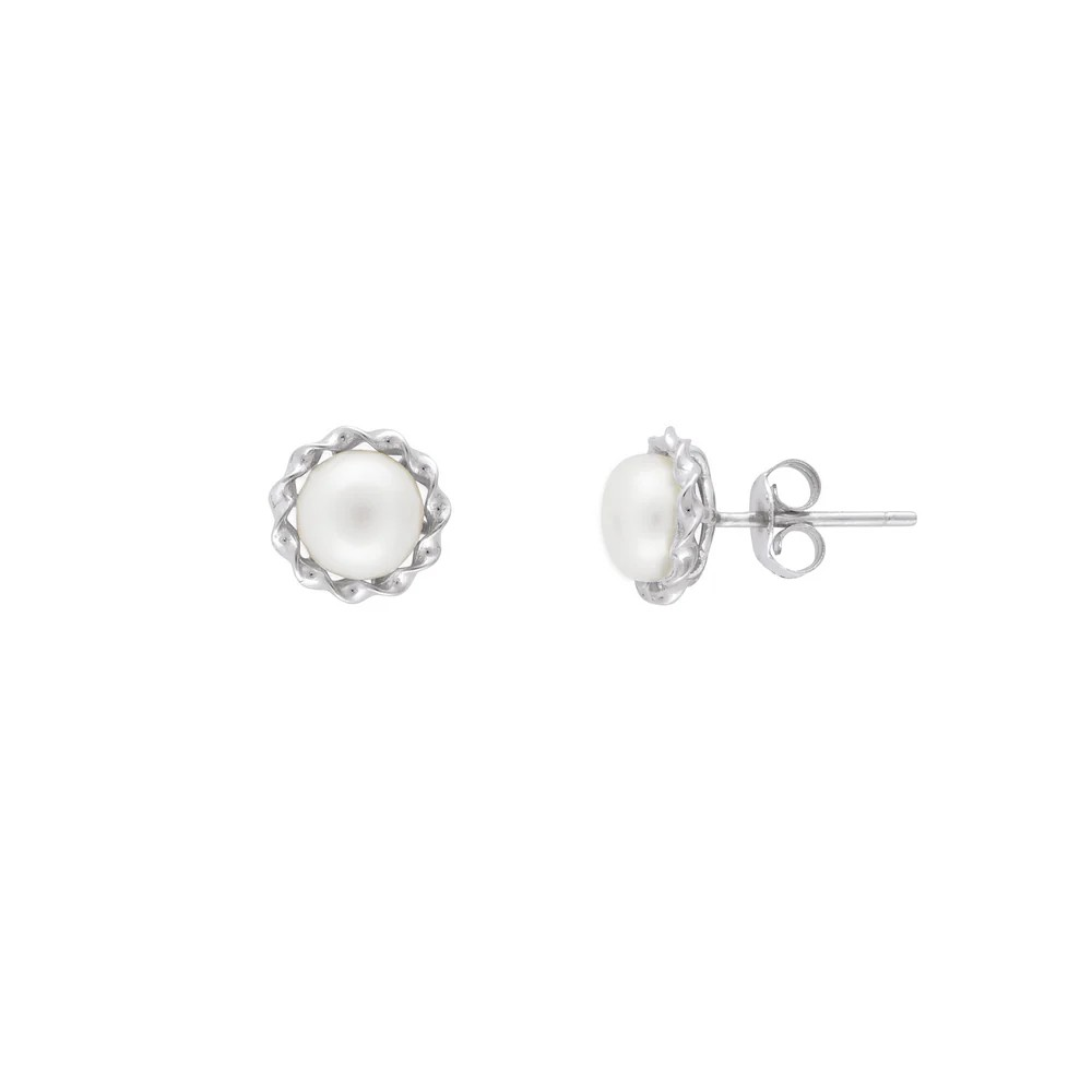 margaux pearl studs - silver