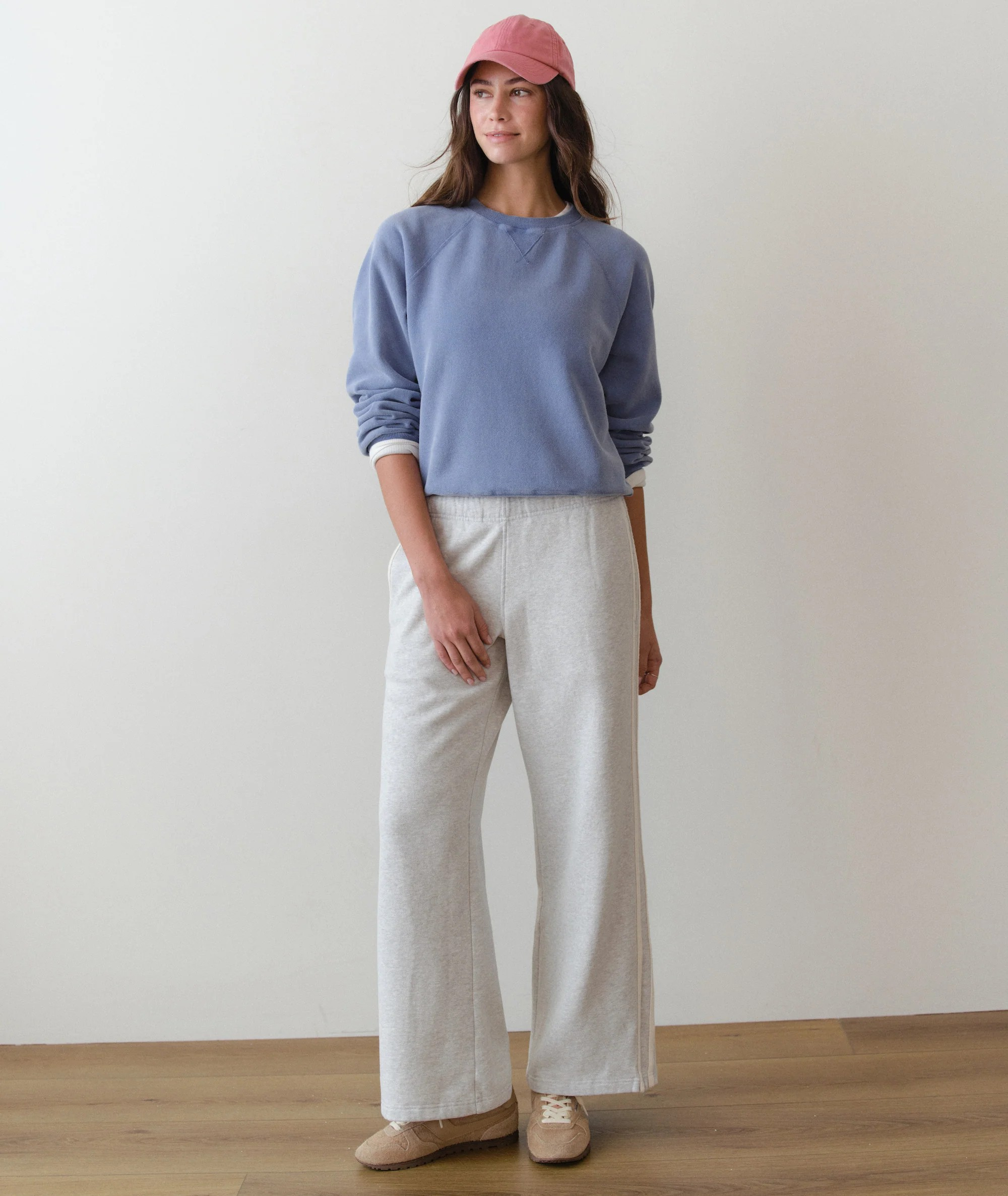 cloud 9 reversible crew neck in faded denim