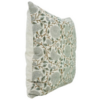 handmade block print 20 x 20 pillow - hydrangea