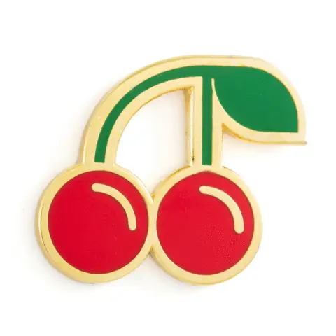 cherry enamel pin
