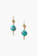 turquoise & pearl drop earrings