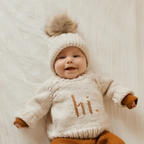 hi. baby crew neck sweater - pecan