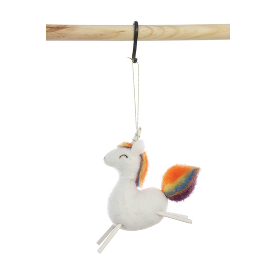 wool felt unicorn ornament
