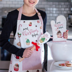 children's apron & mitt set - sweet christmas