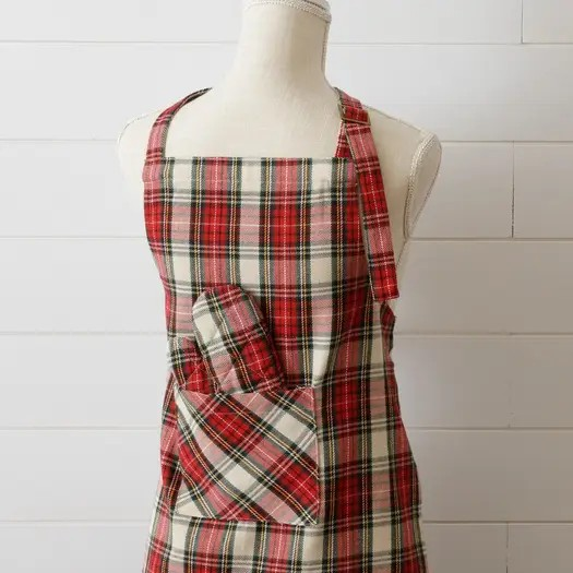 children's mitt set in tartan