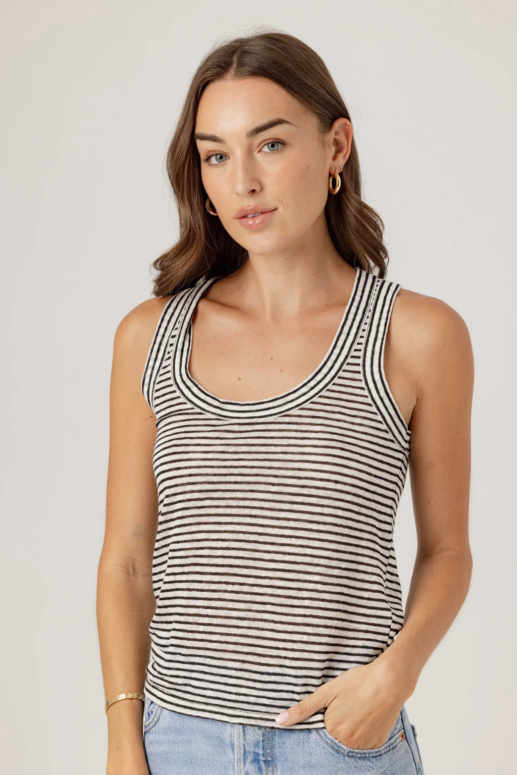 stripe linen danny tank