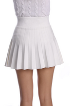 viscose pleated skort in white