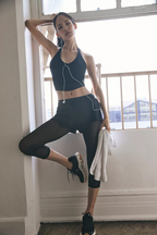 all clear v neck cami in black