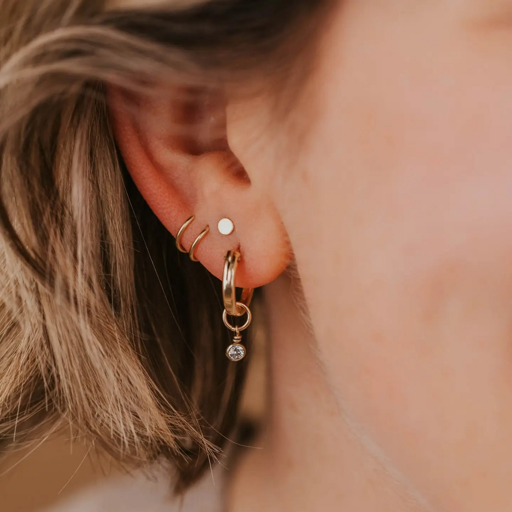 solitaire hoop charms