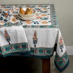 marigold block print tablecloth