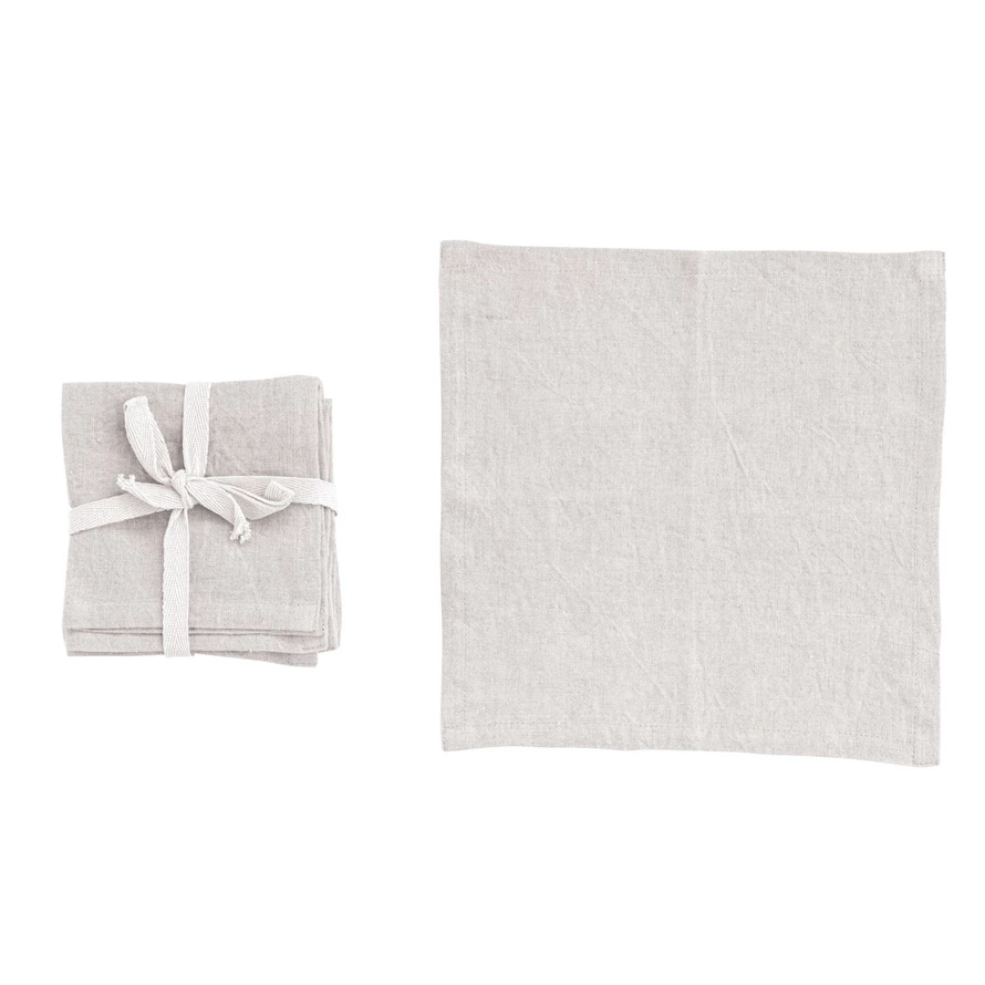 18" Square Stonewashed Linen Napkins