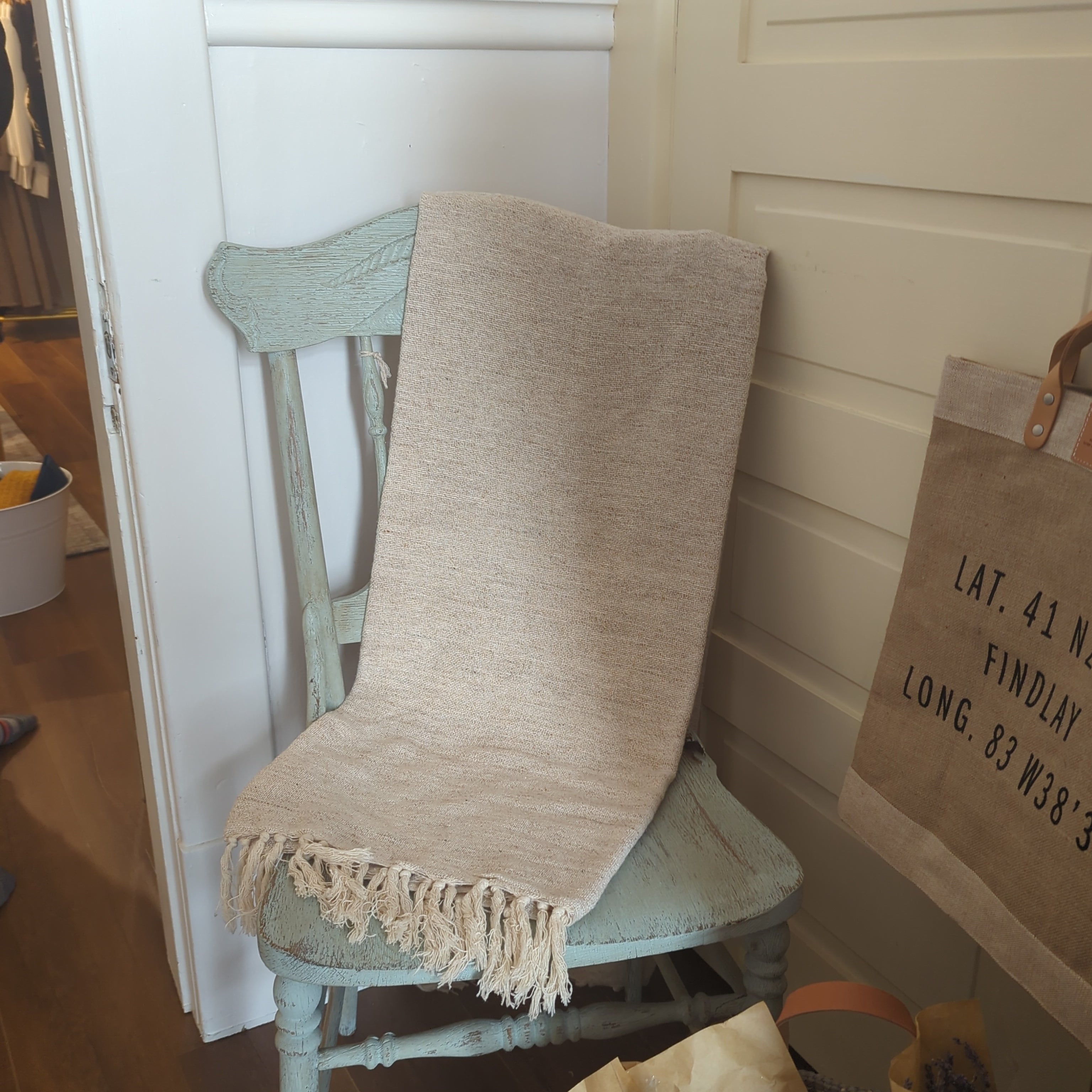 Lightweight Wool Throw in Sand