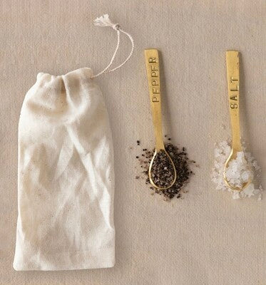 S + P brass spoon set