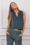 LA Made - Orchid Velour Tank in Cactus