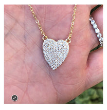  pave heart necklace