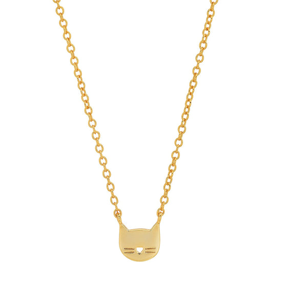 Whimsical Gold Cat Pendant Necklace