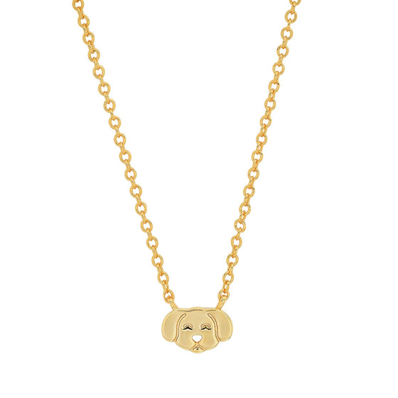 Whimsical Gold Dog Pendant Necklace