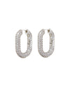 XL PAVE CHAIN LINK HOOPS- SILVER