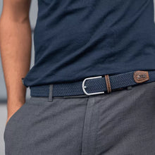  Men's Woven Belt in Slate Blue