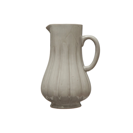 fluted stoneware pitcher