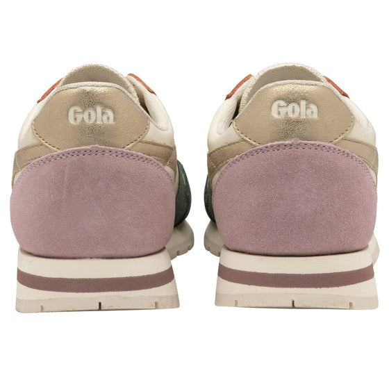 Gola Classics Women's Daytona Quadrant Sneakers in Sage Gold Pink