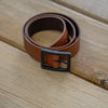 Men's Smooth Leather Belt in Light Brown