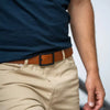 Men's Smooth Leather Belt in Light Brown